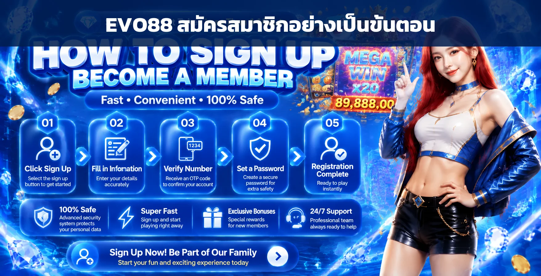 EVO88 วิธีสมัครสมาชิกและดูแลบัญชีให้ปลอดภัย